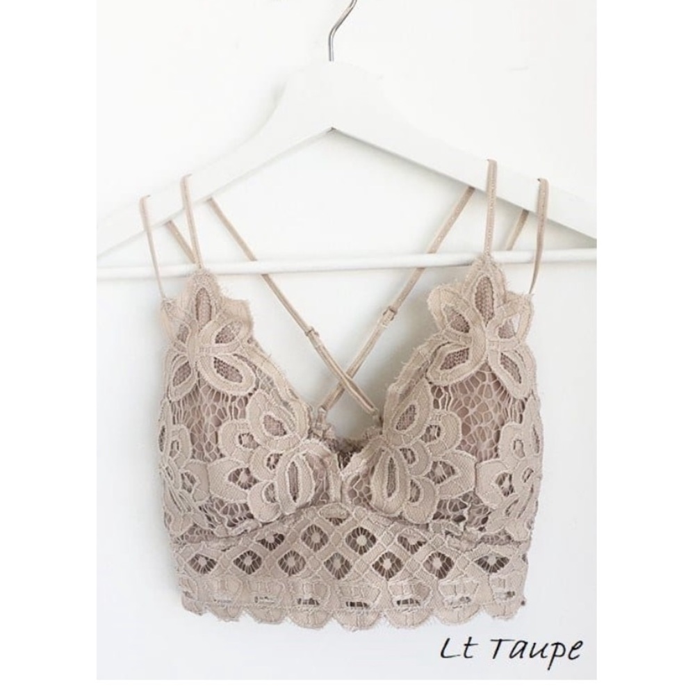 Light Taupe lace Bralette size XL nwt
